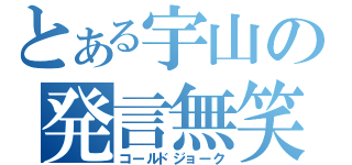 とある宇山の発言無笑（コールドジョーク）