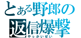 とある野郎の返信爆撃（やっかいぜい）