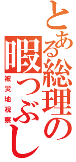 とある総理の暇つぶし（被災地視察）