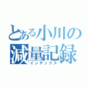 とある小川の減量記録（インデックス）