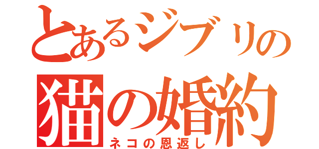 とあるジブリの猫の婚約（ネコの恩返し）