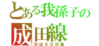 とある我孫子の成田線（次は４０分後）