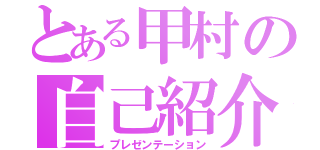 とある甲村の自己紹介（プレゼンテーション）