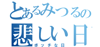 とあるみつるの悲しい日（ボッチな日）