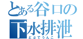 とある谷口の下水排泄（どぶでうんこ）