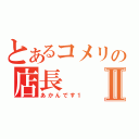 とあるコメリの店長Ⅱ（あかんです１）