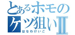 とあるホモのケツ狙いⅡ（はなわけいご）