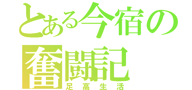 とある今宿の奮闘記（足高生活）