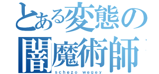 とある変態の闇魔術師（ｓｃｈｅｚｏ ｗｅｇｅｙ）