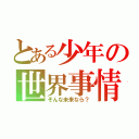 とある少年の世界事情（そんな未来なら？）