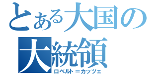 とある大国の大統領（ロベルト＝カッツェ）