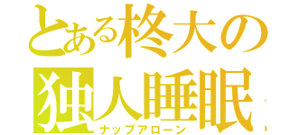 とある柊大の独人睡眠（ナップアローン）