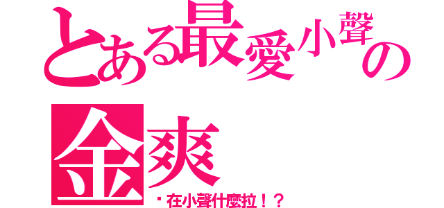 とある最愛小聲の金爽（你在小聲什麼拉！？）