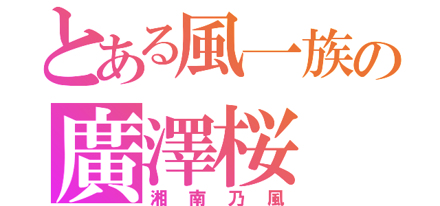 とある風一族の廣澤桜（湘南乃風）