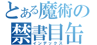 とある魔術の禁書目缶（インデックス）