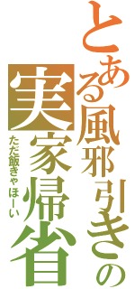 とある風邪引きの実家帰省（ただ飯きゃほーい）