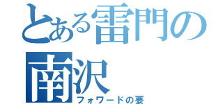 とある雷門の南沢（フォワードの要）