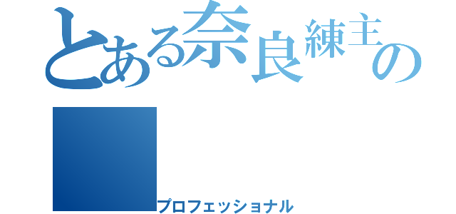 とある奈良練主催の（プロフェッショナル）