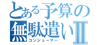 とある予算の無駄遣いⅡ（コンシューマー）