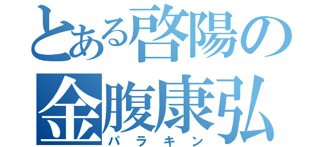 とある啓陽の金腹康弘（パラキン）