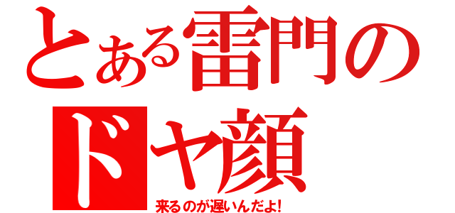 とある雷門のドヤ顔（来るのが遅いんだよ！）