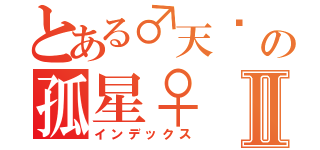 とある♂天煞　の孤星♀　Ⅱ（インデックス）