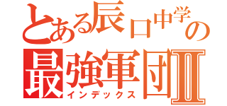 とある辰口中学校の最強軍団Ⅱ（インデックス）