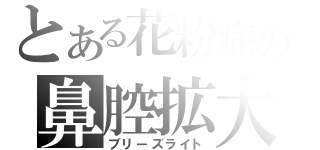 とある花粉症の鼻腔拡大（ブリーズライト）