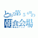 とある第５６期ＳＫＥ．の朝食会場（隊員は１３人）