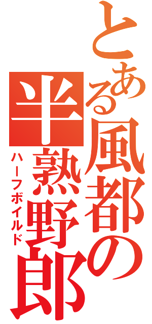 とある風都の半熟野郎（ハーフボイルド）