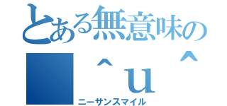 とある無意味の（＾ｕ＾）（ニーサンスマイル）