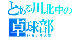 とある川北中の卓球部（いろいろ大変）