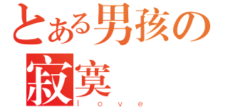 とある男孩の寂寞（ｌｏｖｅ）