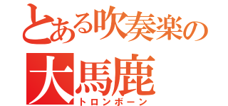 とある吹奏楽の大馬鹿（トロンボーン）