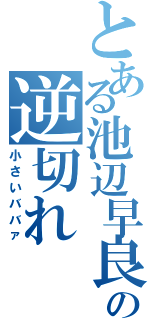 とある池辺早良の逆切れ（小さいババァ）