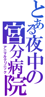 とある夜中の宮分病院Ⅱ（アニマルクリニック）