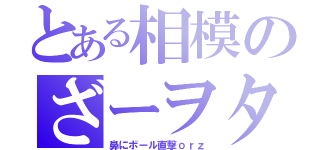 とある相模のざーヲタ（鼻にボール直撃ｏｒｚ）