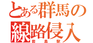 とある群馬の線路侵入（岩島駅）