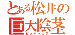 とある松井の巨大陰茎（ビッグペニス）