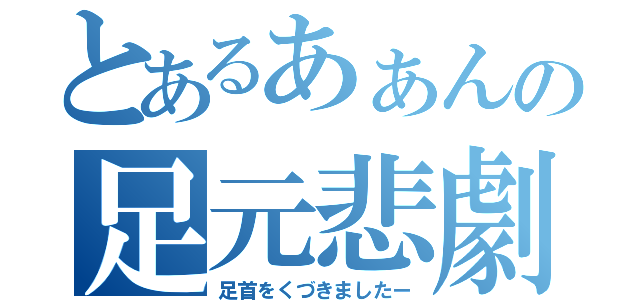 とあるあぁんの足元悲劇（足首をくづきましたー）