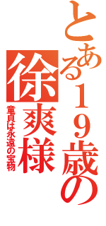 とある１９歳の徐爽様（童貞は永遠の宝物）