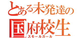 とある未発達の国府校生（スモールガール）