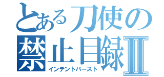 とある刀使の禁止目録Ⅱ（インテントバースト）