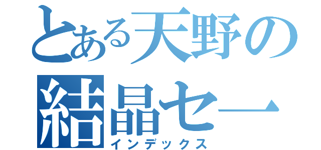 とある天野の結晶セ一丁（インデックス）