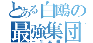 とある白鴎の最強集団（一年五組）