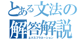 とある文法の解答解説（エクスプラネーション）