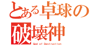 とある卓球の破壊神（Ｇｏｄ ｏｆ Ｄｅｓｔｒｕｃｔｉｏｎ）