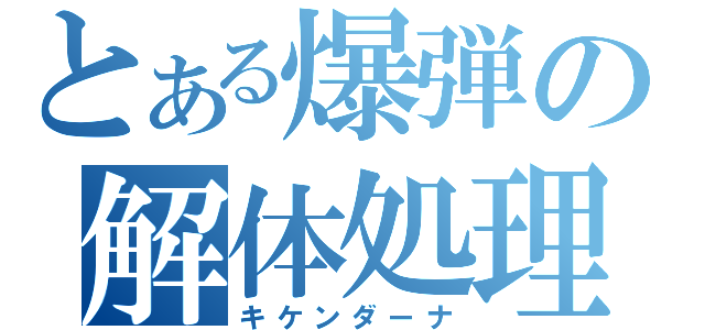 とある爆弾の解体処理（キケンダーナ）