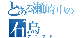 とある瀬崎中の石鳥  真都（アニヲタ）