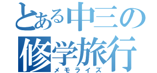 とある中三の修学旅行（メモライズ）